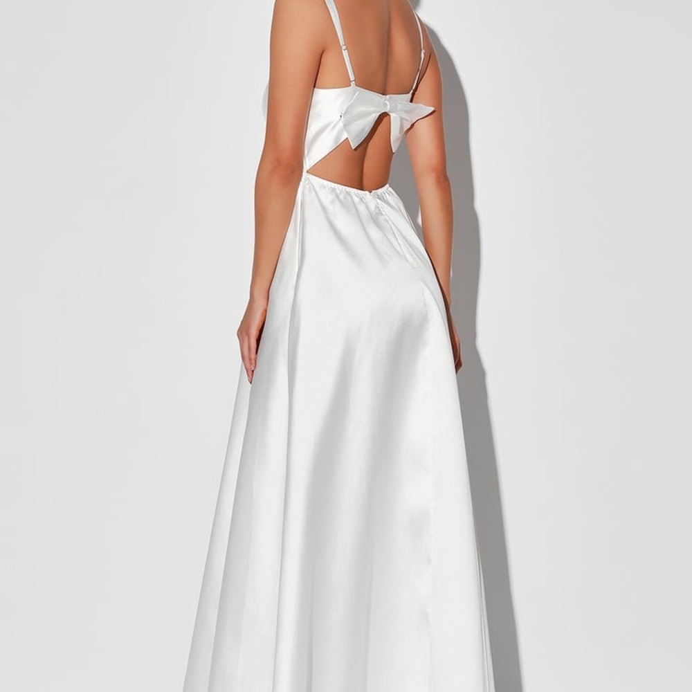 White Dress with Bow on Back